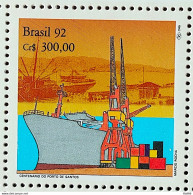 C 1775 Brazil Stamp 100 Years Port Of Santos Ship Economy 1992 - Ongebruikt