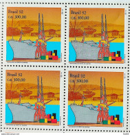 C 1775 Brazil Stamp 100 Years Port Of Santos Ship Economy 1992 Block Of 4 - Ungebraucht