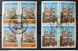 C 1771 Brazil Stamp Religious Architecture Presbyterian Church And Baptist 1992 Block Of 4 CBC RJ Complete Series - Ungebraucht