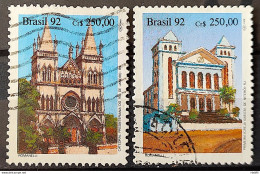 C 1771 Brazil Stamp Religious Architecture Presbyterian Church And Baptist 1992 Complete Series Circulated 1 - Gebraucht