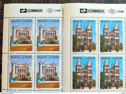 C 1771 Brazil Stamp Religious Architecture Church 1992 Block Of 4 Complete Series Vignette Correios - Neufs