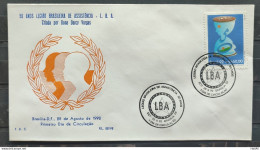 Brazil Envelope PVT FIL 022 1992 Brazilian Legion Assistance Military Economy Previdencia CBC DF - FDC