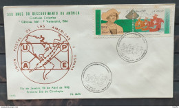 Brazil Envelope PVT FIL 008 1992 Discovery Of America History Colombo CBC RJ - FDC