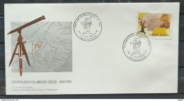 Brazil Envelope FDC 578 1992 100 Years Missal Cruls Map CBC DF 02 - FDC