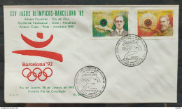 Brazil Envelope PVT FIL 002 1992 Olympiadas Barcelona Spain Shot CBC RJ - FDC