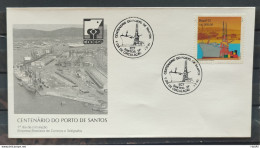 Brazil Envelope FDC 555 1992 Port Of Santos Vessel Cbc Sp Sp - FDC