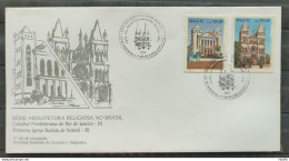 Brazil Envelope FDC 553 1992 Religious Architecture Church Religion CBC RJ 02 - FDC