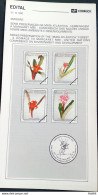 Brazil Brochure Edital 1992 14 Atlantica Flora Flora With Stamp - Cartas & Documentos