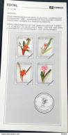 Brazil Brochure Edital 1992 14 Atlantica Flora Flora With Stamp - Storia Postale