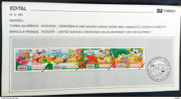 Brazil Brochure Edital 1992 13 MONICA ENVIRONMENT CLASS Child Without Stamp - Storia Postale