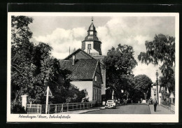 AK Petershagen / Weser, Bahnhofstrasse Mit Kirche  - Petershagen