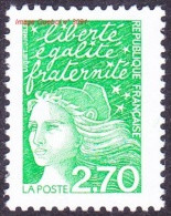 France Marianne Du 14 Juillet N° 3091 ** LUQUET - Le Vert à 2f70 - 1997-2004 Marianna Del 14 Luglio
