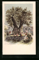 Künstler-AK Friedrich Perlberg: Jerusalem, Gartne Gethsemane  - Perlberg, F.