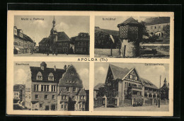AK Apolda / Th., Markt, Stadthaus, Schlosshof Und Carolinenheim  - Apolda