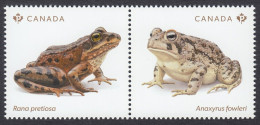 Canada 2024, Endangered Animal, Reptile, Frog, Pond, Leaf,  2v Setenant MNH(**) - Neufs