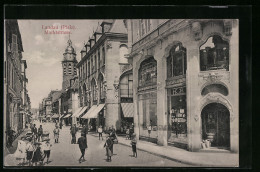 AK Landau /Pfalz, Passanten Auf Der Marktstrasse  - Landau