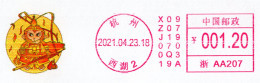 China HANGZHOU 2021 "Journey To The West - Sun Wukong" 1.2CNY Postage Meter Stamp - Briefe U. Dokumente