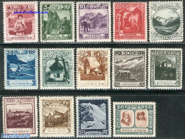 Liechtenstein 1930 Definitives 14v, Unused (hinged), Nature - Wine & Winery - Art - Castles & Fortifications - Unused Stamps