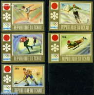 Chad 1972 Winter Olympic Games 5v Imperforated, Mint NH, Sport - Ice Hockey - Olympic Winter Games - Skating - Skiing - Autres & Non Classés