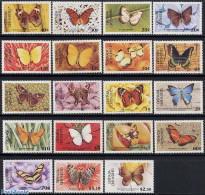 Grenada Grenadines 1985 Definitives 19v, Butterflies, Mint NH, Nature - Butterflies - Grenada (1974-...)