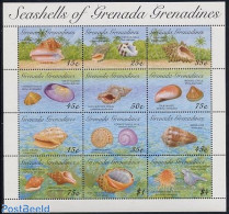 Grenada Grenadines 1993 Shells 12v M/s, Mint NH, Nature - Shells & Crustaceans - Marine Life
