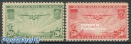 United States Of America 1937 Pacific Flights 2v, Mint NH, Transport - Aircraft & Aviation - Unused Stamps