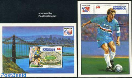 Dominica 1994 World Cup Football 2 S/s, Mint NH, Sport - Football - Dominicaine (République)