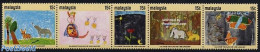 Malaysia 1971 UNICEF 5v [::::], Mint NH, History - Nature - Unicef - Cats - Elephants - Art - Children Drawings - Altri & Non Classificati