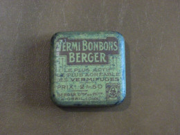 Boîte En Métal Ancienne - Vermi Bonbons Berger - Pharmacie Berger à Creil (60) - Vermifuge - Boxes