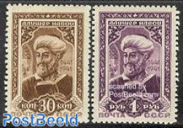 Russia, Soviet Union 1942 A. Navoi 2v, Unused (hinged), Art - Authors - Nuevos