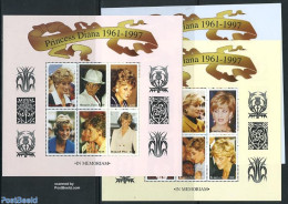 Burkina Faso 1998 Death Of Diana 18v (3 M/s), Mint NH, History - Charles & Diana - Kings & Queens (Royalty) - Familles Royales