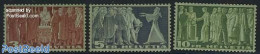 Switzerland 1938 Definitives 3v, Greengrey Paper With Black/red Fil, Mint NH - Ongebruikt