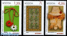 Moldova 2011 Handicrafts 3v, Mint NH, Various - Textiles - Art - Handicrafts - Tessili