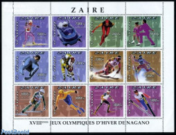 Congo Dem. Republic, (zaire) 1996 Olympic Winter Games 12v M/s, Mint NH, Sport - (Bob) Sleigh Sports - Ice Hockey - Ol.. - Hiver