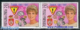 Bosnia Herzegovina - Serbian Adm. 1997 Death Of Diana 2v, Mint NH, History - Nature - Charles & Diana - Coat Of Arms -.. - Familles Royales