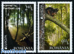 Romania 2011 Europa, Forests 2v, Mint NH, History - Nature - Europa (cept) - Animals (others & Mixed) - Deer - Trees &.. - Unused Stamps