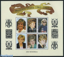 Angola 1998 Death Of Diana 6v M/s, Mint NH, History - Charles & Diana - Kings & Queens (Royalty) - Familles Royales