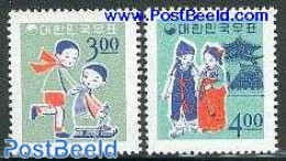 Korea, South 1965 Christmas, New Year 2v, Mint NH, Religion - Various - Christmas - New Year - Kerstmis