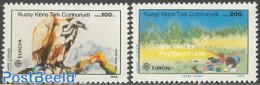 Turkish Cyprus 1986 Europa 2v, Mint NH, History - Nature - Europa (cept) - Birds Of Prey - Environment - Protección Del Medio Ambiente Y Del Clima