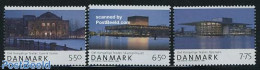 Denmark 2008 National Theatre 3v, Mint NH, Performance Art - Theatre - Art - Modern Architecture - Unused Stamps