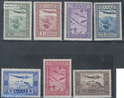 Greece 1933 Airmail 7v, Mint NH, Transport - Various - Aircraft & Aviation - Maps - Neufs