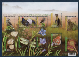 Belgique, België, **, Yv F4697, Mi 4773 à 4782KB, Bel BL 357, Les Hautes Fagnes, Faune Et Flore, - Nuovi