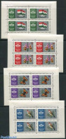 Hungary 1961 Stamp Expo 4 S/s, Mint NH, Nature - Birds - Butterflies - Flowers & Plants - Orchids - Unused Stamps