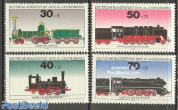 Germany, Berlin 1975 Youth, Locomotives 4v, Mint NH, Transport - Railways - Unused Stamps