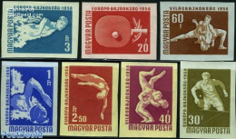 Hungary 1958 Sport 7v Imperforated, Mint NH, History - Sport - Europa Hang-on Issues - Sport (other And Mixed) - Swimm.. - Nuovi