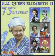 Maldives 2001 Elizabeth II 75th Birthday 6v M/s, Mint NH, History - Kings & Queens (Royalty) - Familles Royales