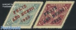 Paraguay 1931 New Year 2v, Mint NH, Various - New Year - Neujahr