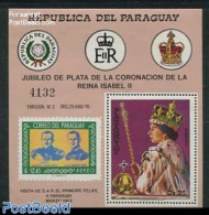 Paraguay 1978 Elizabeth Silver Coronation S/s, Mint NH, History - Kings & Queens (Royalty) - Familles Royales
