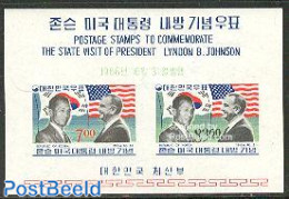 Korea, South 1966 Johnson Visit S/s, Mint NH, History - American Presidents - Flags - Politicians - Corea Del Sur