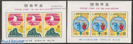 Korea, South 1971 Year Of The Rat 2 S/s, Mint NH, Sport - Various - Kiting - New Year - Anno Nuovo